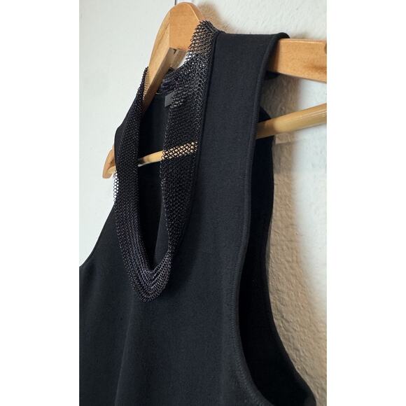 Alexander Wang Black Knit Tank Top with Chainmail V-Neck Draped Runway M - Picture 10 of 10